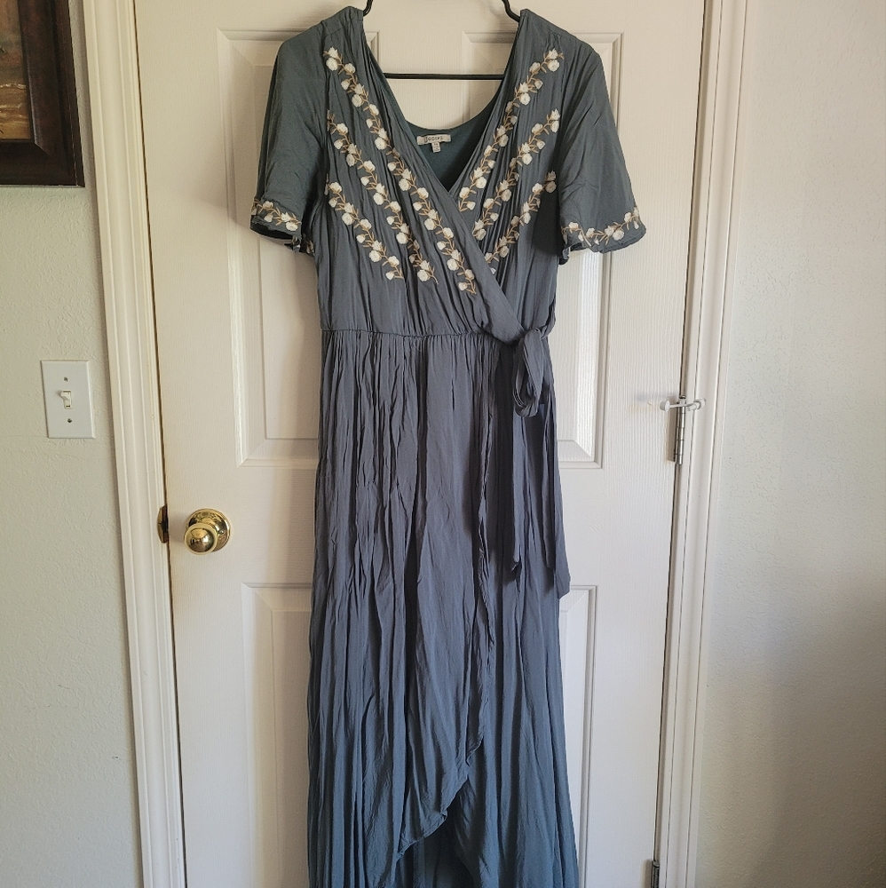Faux Wrap Floral Maxi Dress